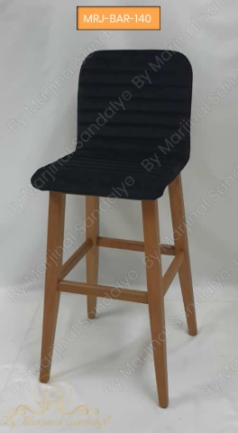 Ahsap Aylakli Siyah Minderli Cafe Bar Sandalyesi Tabure Bistro Sandalye ByMarjinal Sandalye MRJ BAR 140