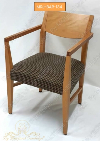 Ahsap Klasik Sandalye Minderli Oturak Cilali Sirtlik Kolcakli Cafe Otel Salon Sandalyesi Bekleme Sandalyesi Modelleri ByMarjinal Sandalye MRJ BAR 134