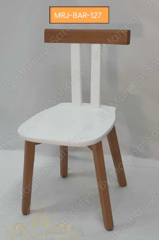 Beyaz Kahverengi Sirt Destekli Cagdas Tasarim Sandalye ByMarjinal Sandalye MRJ BAR 127