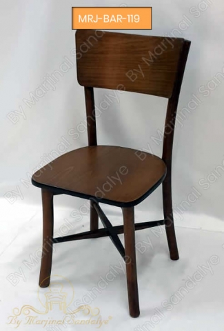 Klasik Eskitme Kahverengi Sandalye Cafe Bar Oda Sandalyesi ByMarjinal Sandalye MRJ BAR 119