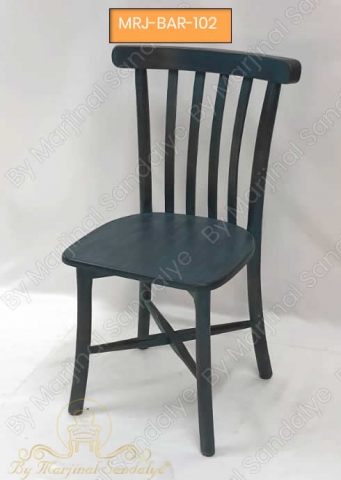 Vintage Mavi Eskitme Bar Cafe Yemek Odasi Sandalye ByMarjinal Sandalye MRJ BAR 102